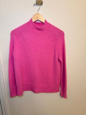 J. Crew Bright Pink Mock Neck Sweater